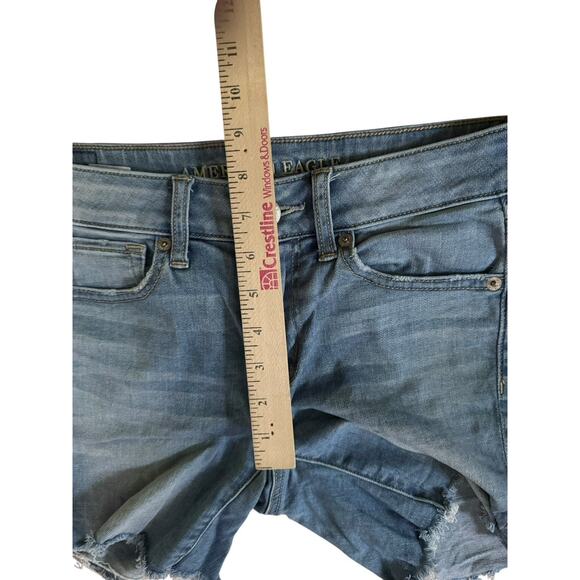 American Eagle Super Stretch Shorts Size 2 Distressed Women’s Summer Shorty - Picture 7 of 8